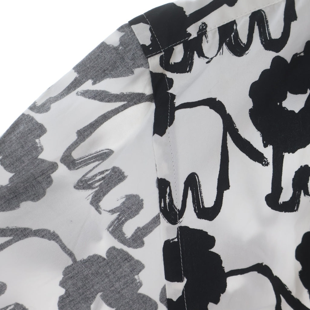 COMME des GARCONS HOMME DEUX(コムデギャルソン オムドゥ) 21SS AD2020 袖インサイドアウト ライオン総柄 長袖コットンシャツ ホワイト/ブラック DG-B034