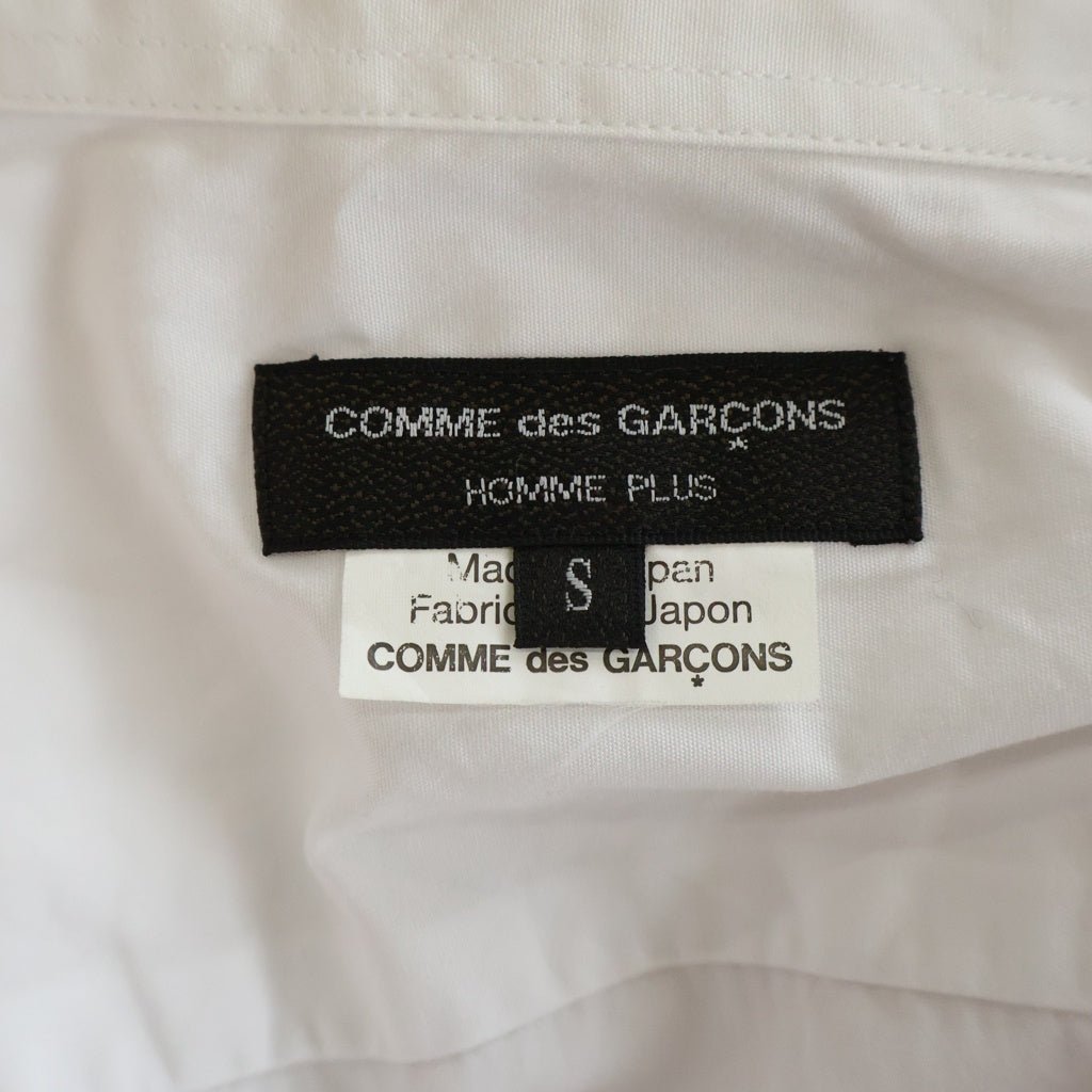COMME des GARCONS HOMME PLUS(コムデギャルソンオムプリュス) 18SS AD2017 フロントドット総柄レイヤード 長袖コットンシャツ ホワイト/ピンク PA-B022
