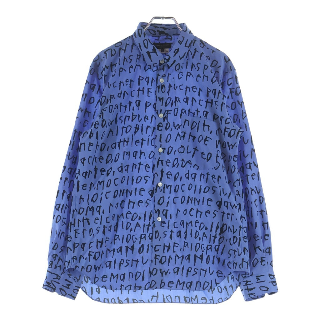 COMME des GARCONS HOMME PLUS(コムデギャルソンオムプリュス) 23AW AD2023 総柄 長袖ボタンシャツ ブルー/ブラック PL-B024