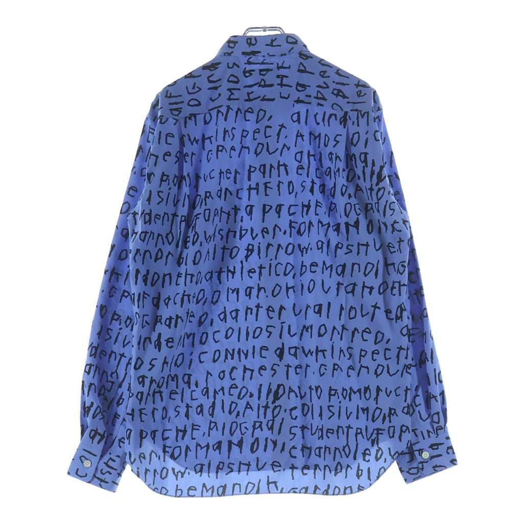 COMME des GARCONS HOMME PLUS(コムデギャルソンオムプリュス) 23AW AD2023 総柄 長袖ボタンシャツ ブルー/ブラック PL-B024