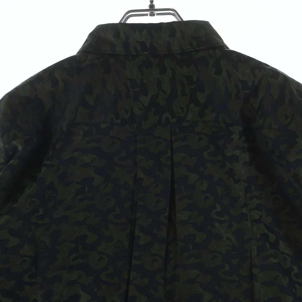 COMME des GARCONS HOMME DEUX(コムデギャルソン オムドゥ) 22AW AD2022 カモフラ柄 長袖コットンシャツ グリーン/ブラック DJ-B037