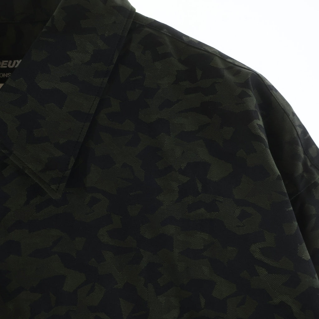 COMME des GARCONS HOMME DEUX(コムデギャルソン オムドゥ) 22AW AD2022 カモフラ柄 長袖コットンシャツ グリーン/ブラック DJ-B037