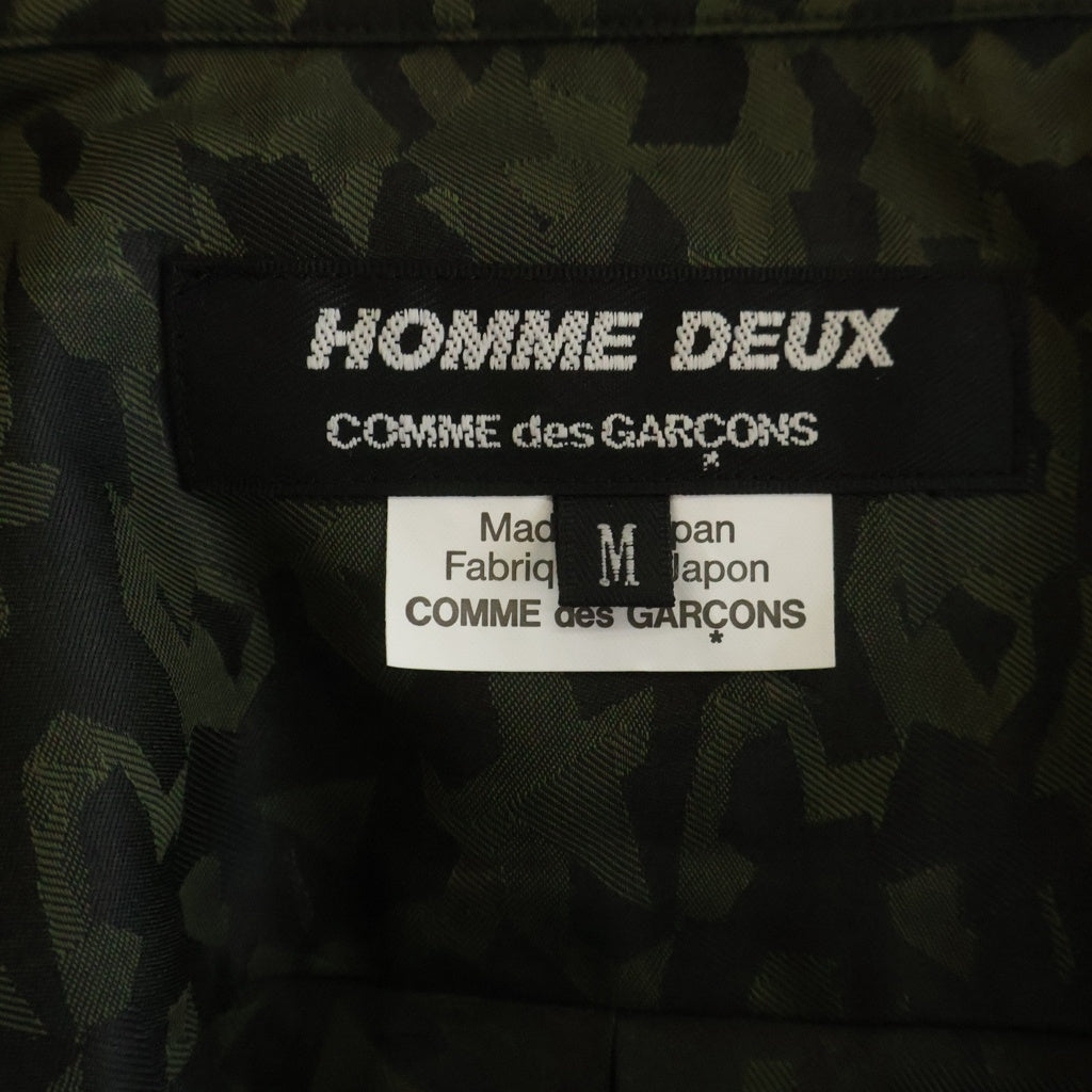 COMME des GARCONS HOMME DEUX(コムデギャルソン オムドゥ) 22AW AD2022 カモフラ柄 長袖コットンシャツ グリーン/ブラック DJ-B037