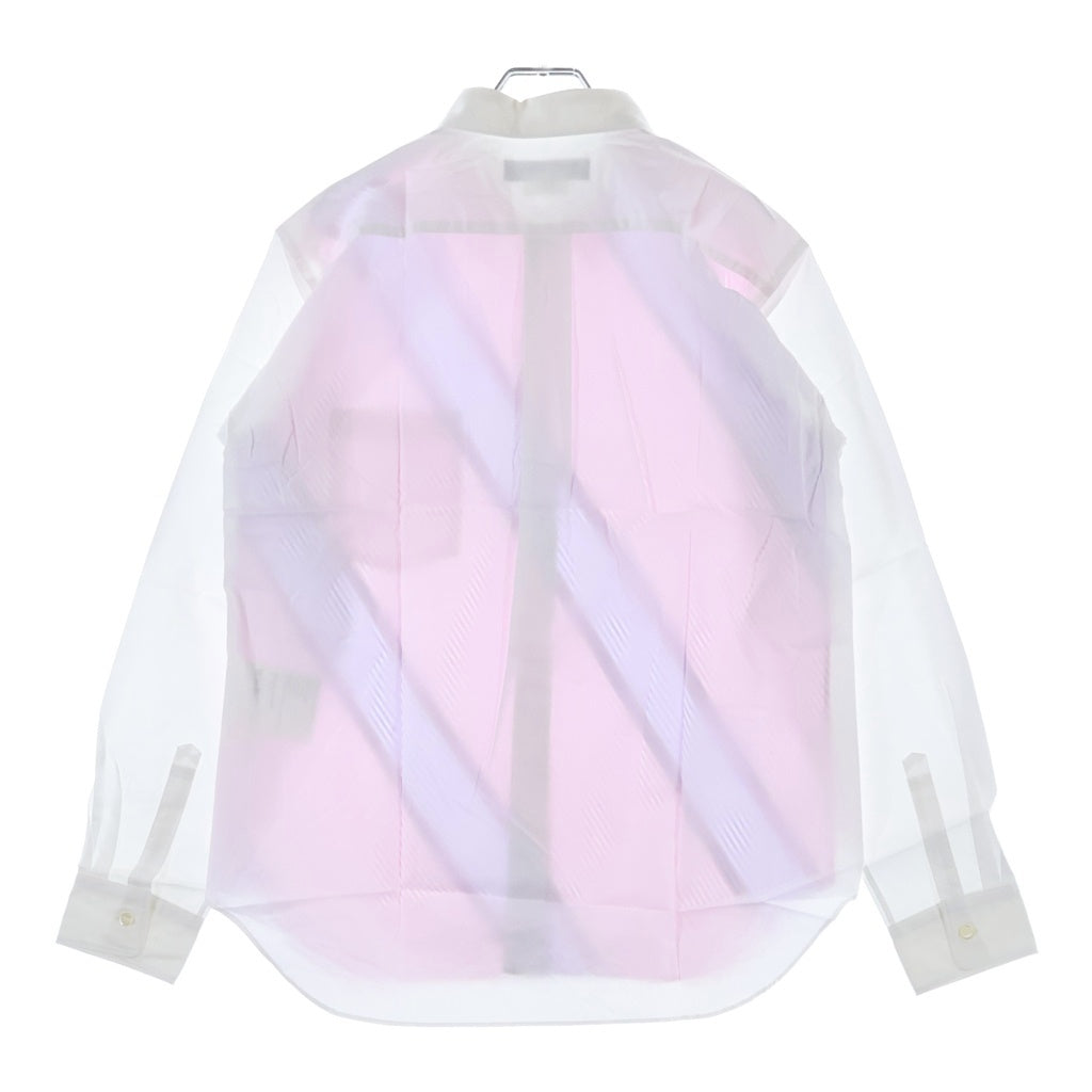 COMME des GARCONS HOMME DEUX(コムデギャルソン オムドゥ) 20SS AD2019 フロントストライプ柄 長袖コットンシャツ ホワイト/ピンク/パープル DE-B022