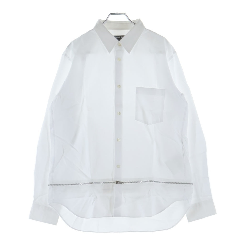 COMME des GARCONS HOMME DEUX(コムデギャルソン オムドゥ) 24AW AD2024 裾ジッパーデザイン 長袖ボタンシャツ ホワイト DN-B040