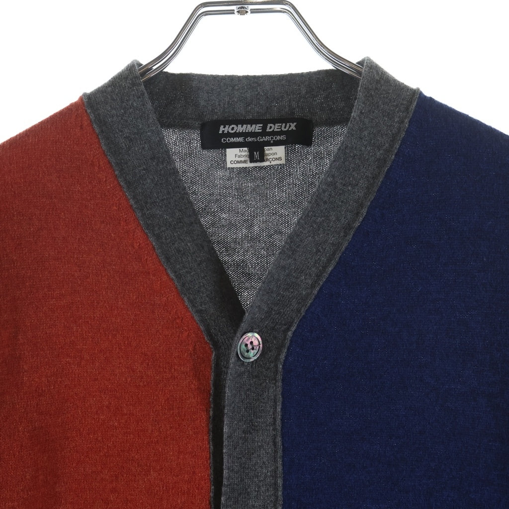 COMME des GARCONS HOMME DEUX(コムデギャルソン オムドゥ) 20AW AD2020 カラー切替 ウールニットカーディガン マルチカラー DF-N502