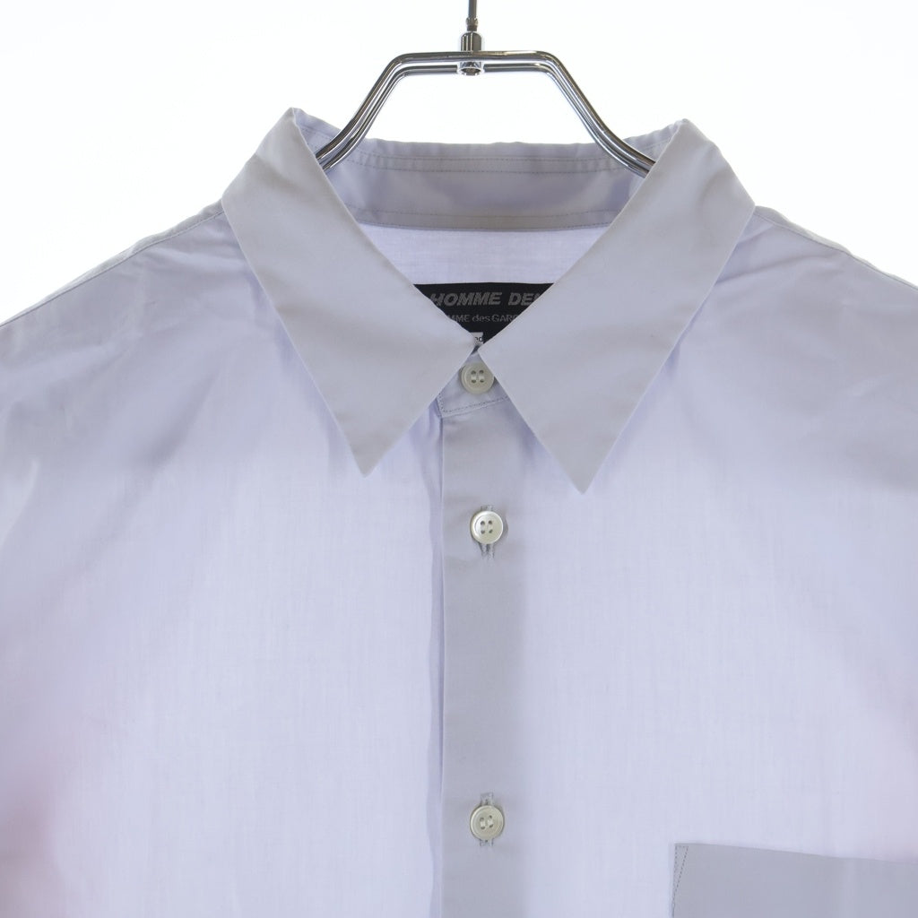 COMME des GARCONS HOMME DEUX(コムデギャルソン オムドゥ) 22AW AD2022 ドッキング加工 長袖コットンシャツ グレー/ブルー/ピンク DJ-B052
