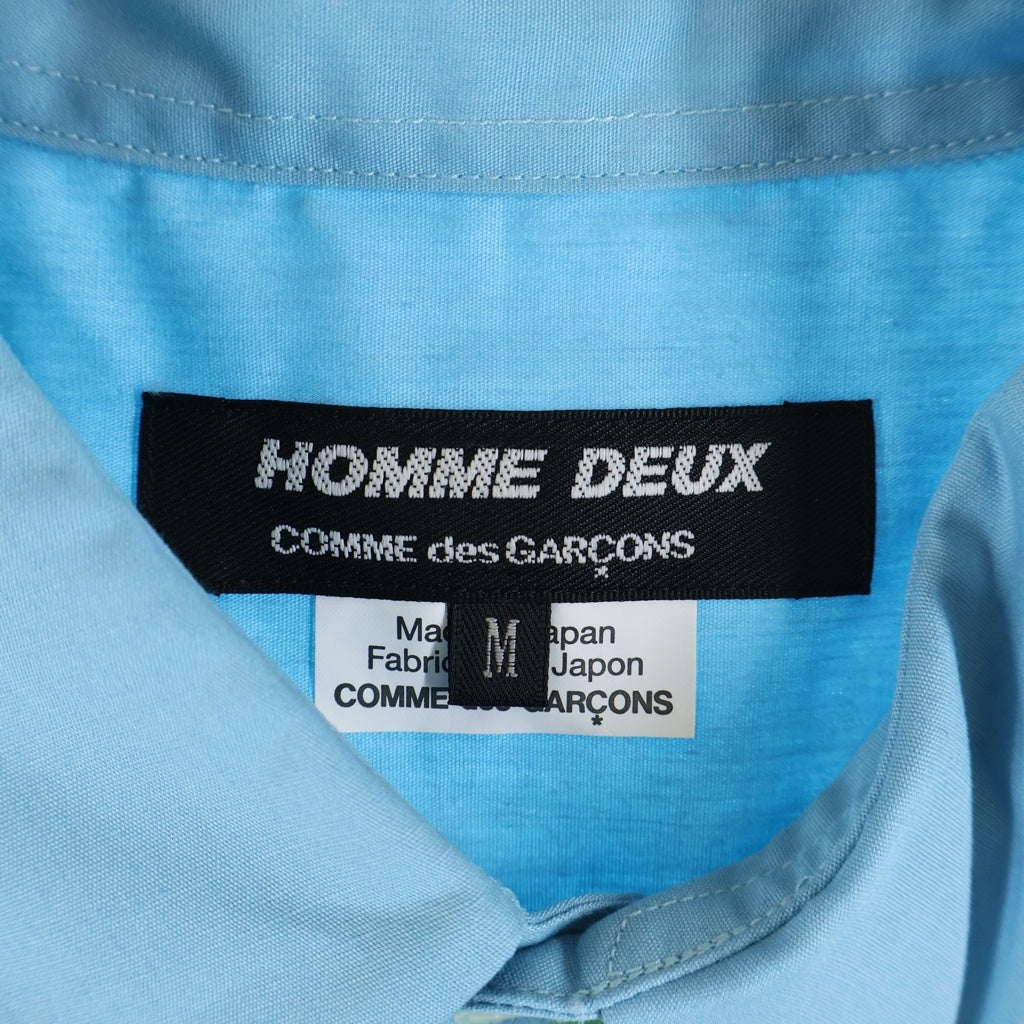 COMME des GARCONS HOMME DEUX(コムデギャルソン オムドゥ) 23SS AD2022 フロントダイアゴナルストライプ 半袖ボタンシャツ マルチカラー DK-B053