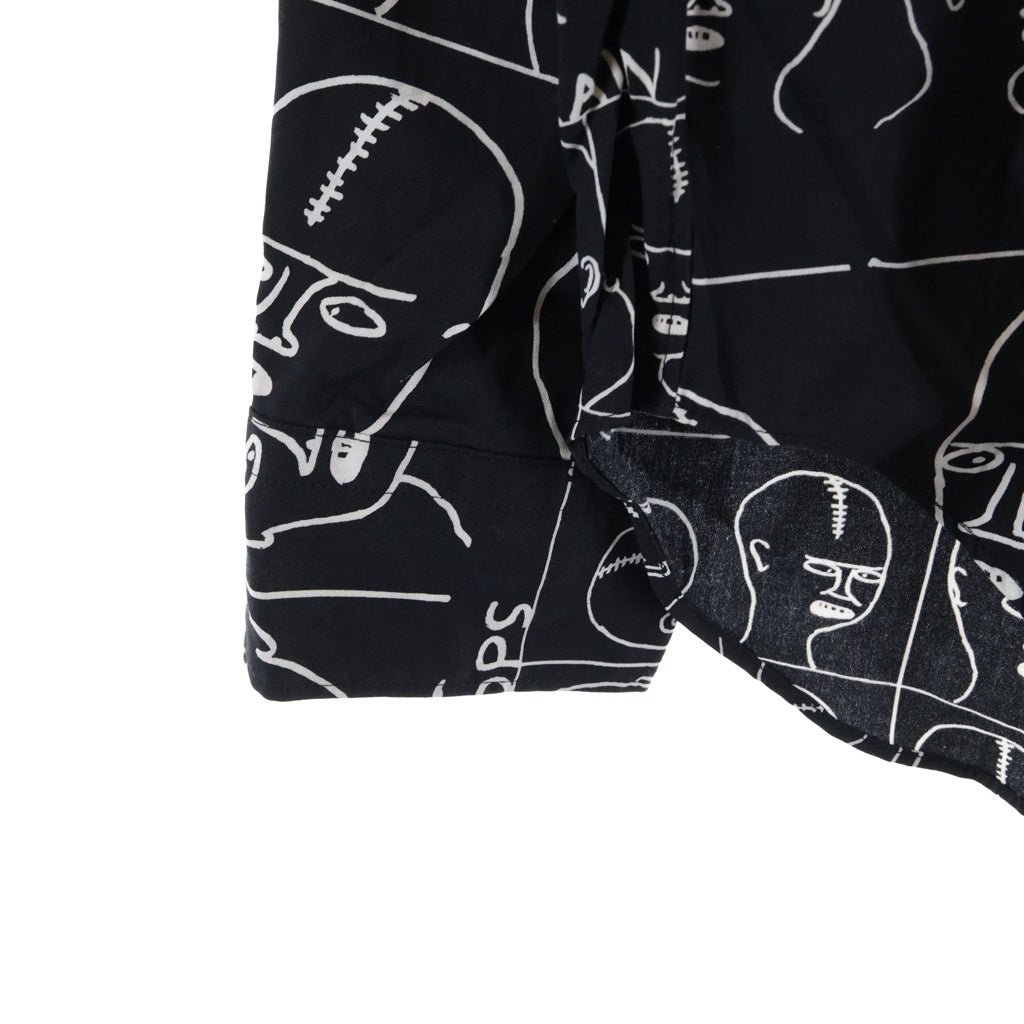 COMME des GARCONS HOMME DEUX(コムデギャルソン オムドゥ) 21AW AD2021×DAVID SHRIGLEY デヴィットシュリグリー 総柄 長袖コットンシャツ ブラック DH-B037