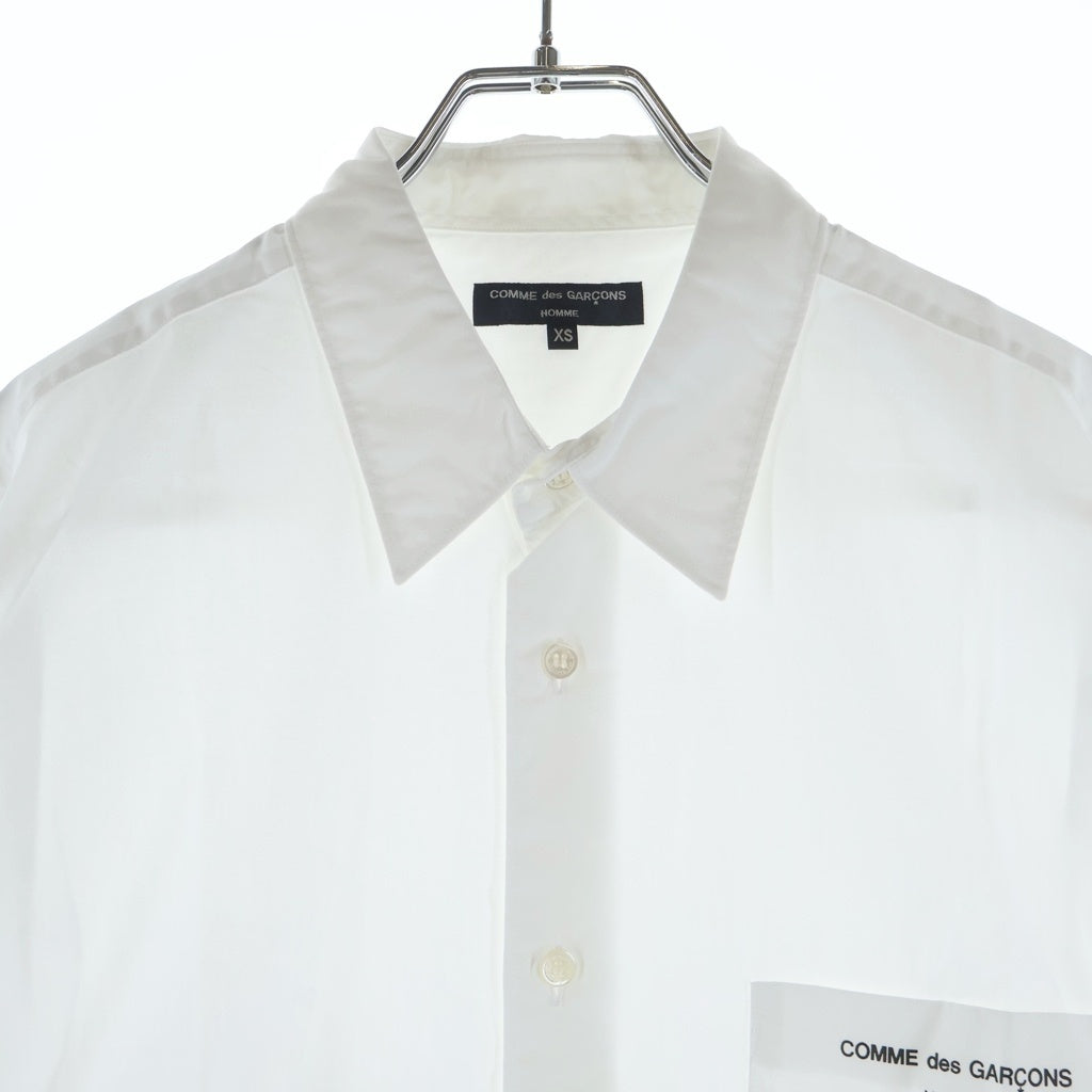 COMME des GARCONS HOMME(コムデギャルソンオム) 22SS AD2021 胸ロゴプリント 長袖ボタンシャツ ホワイト HI-B003