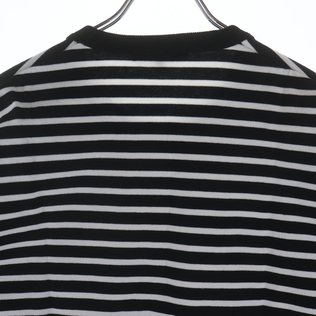 COMME des GARCONS HOMME(コムデギャルソンオム) 25SS AD2024 綿圧綿天竺ボーダーTシャツ 半袖クルーネックカットソー ホワイト/ブラック HO-T016