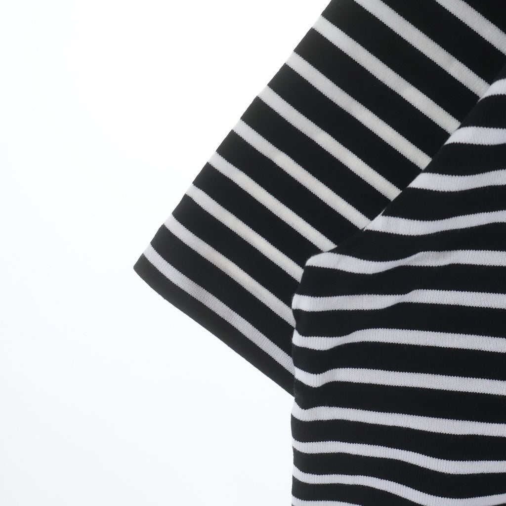 COMME des GARCONS HOMME(コムデギャルソンオム) 25SS AD2024 綿圧綿天竺ボーダーTシャツ 半袖クルーネックカットソー ホワイト/ブラック HO-T016