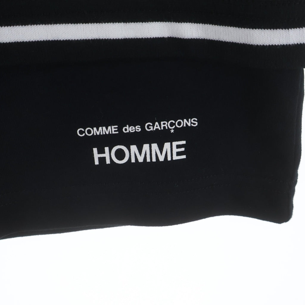 COMME des GARCONS HOMME(コムデギャルソンオム) 25SS AD2024 綿圧綿天竺ボーダーTシャツ 半袖クルーネックカットソー ホワイト/ブラック HO-T016