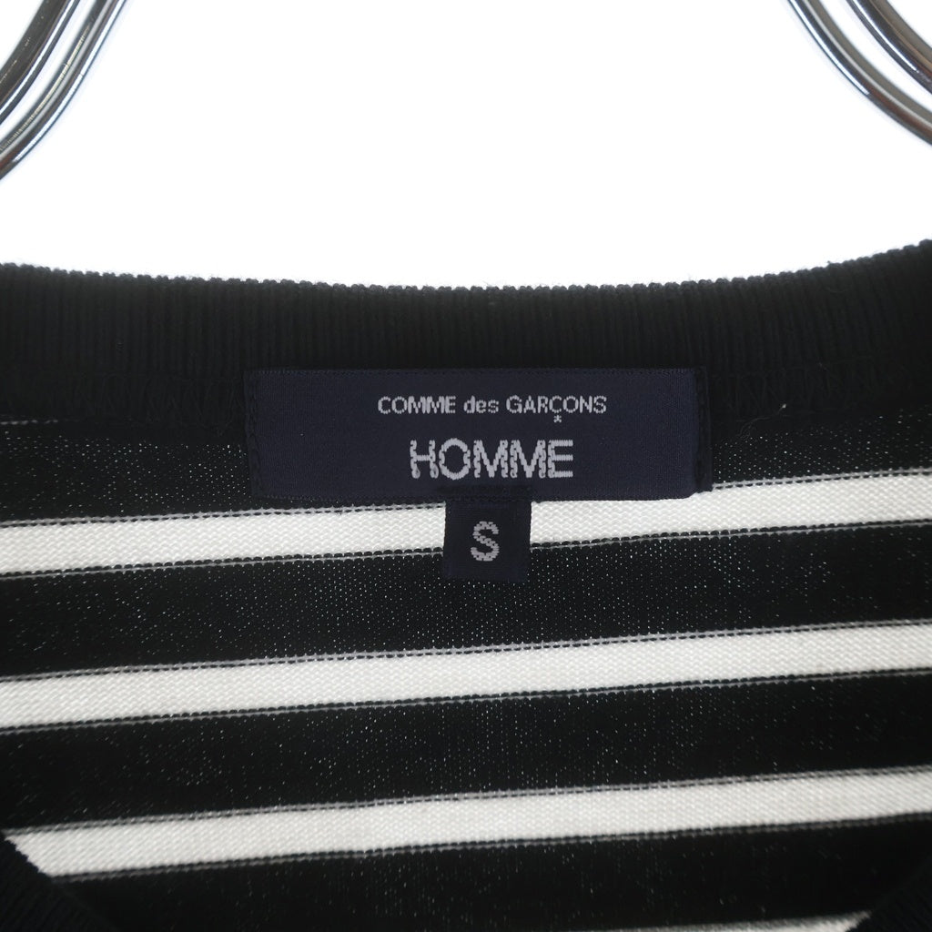COMME des GARCONS HOMME(コムデギャルソンオム) 25SS AD2024 綿圧綿天竺ボーダーTシャツ 半袖クルーネックカットソー ホワイト/ブラック HO-T016