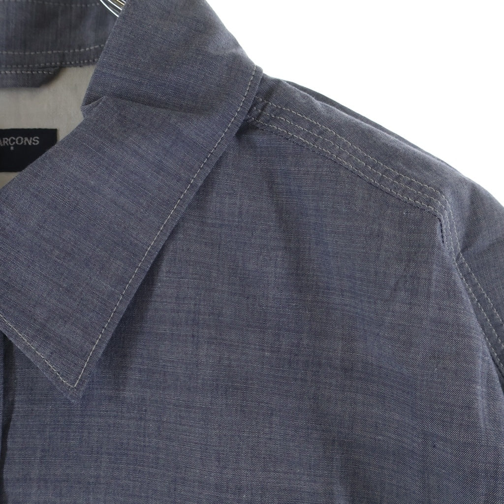 COMME des GARCONS HOMME(コムデギャルソンオム) 22SS AD2021 バックCdGHロゴ 長袖シャンブレーシャツ グレー HI-B012