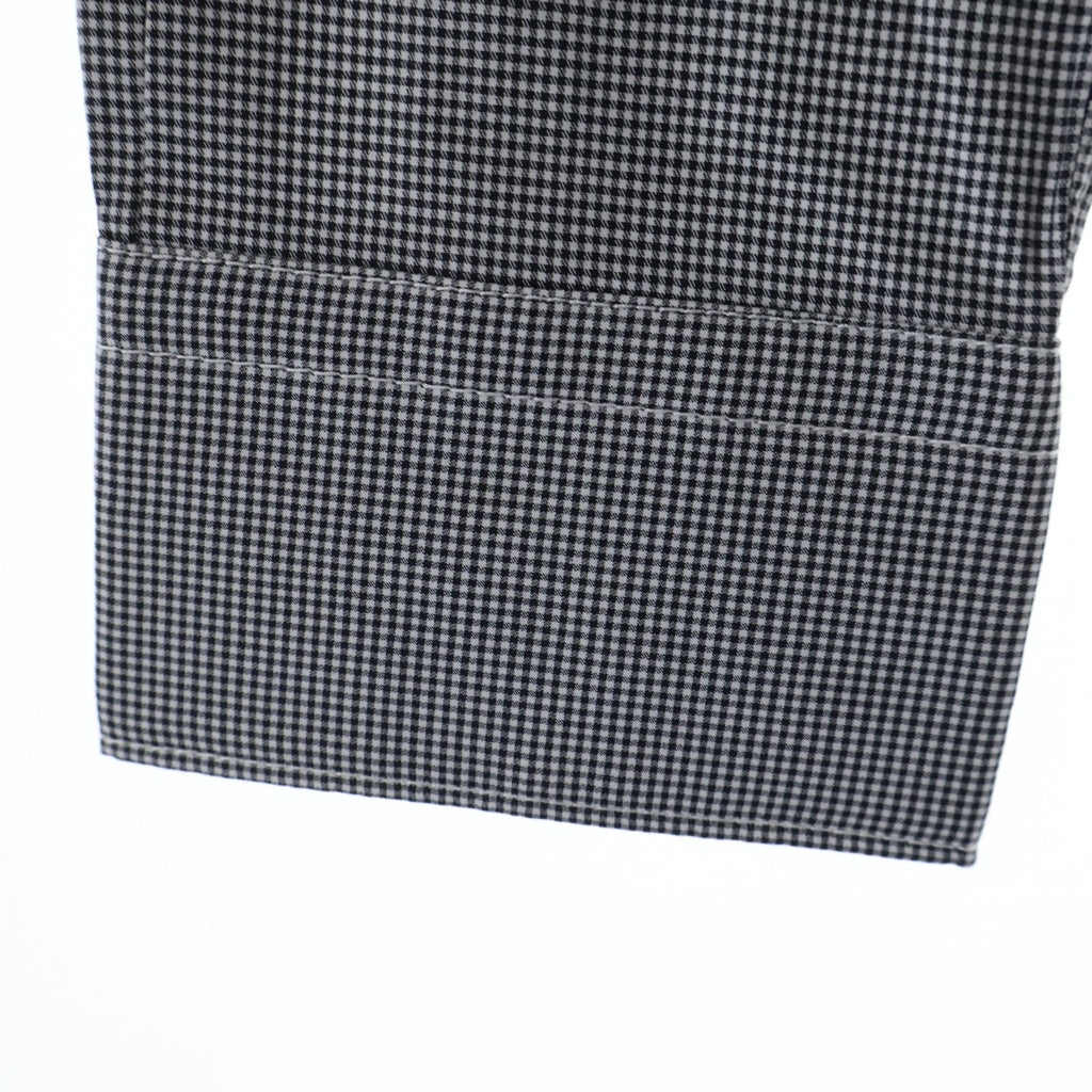 COMME des GARCONS HOMME(コムデギャルソンオム) 23AW AD2023 フロント切替 長袖ギンガムチェックシャツ グレー HL-B006