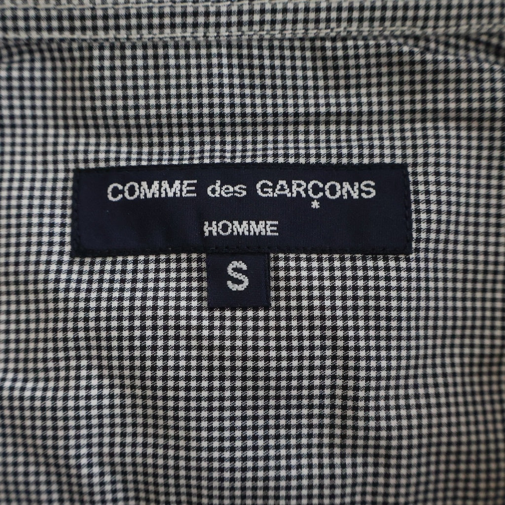 COMME des GARCONS HOMME(コムデギャルソンオム) 23AW AD2023 フロント切替 長袖ギンガムチェックシャツ グレー HL-B006