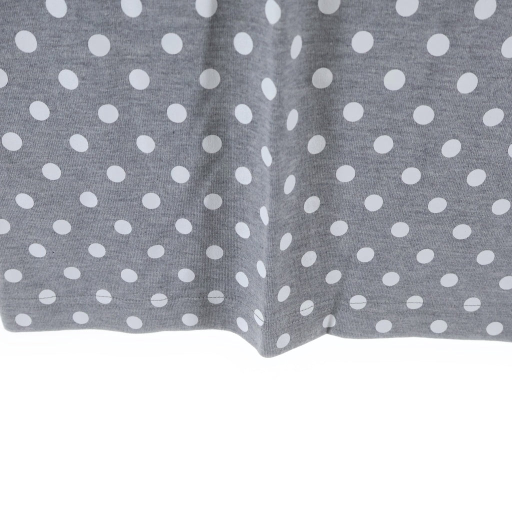 COMME des GARCONS HOMME(コムデギャルソンオム) 23SS AD2022 フロントポルカドット柄 コットンTシャツ 半袖クルーネックカットソー グレー/ホワイト HK-T002
