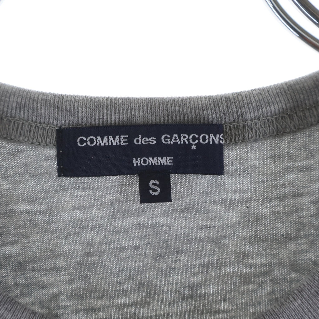COMME des GARCONS HOMME(コムデギャルソンオム) 23SS AD2022 フロントポルカドット柄 コットンTシャツ 半袖クルーネックカットソー グレー/ホワイト HK-T002