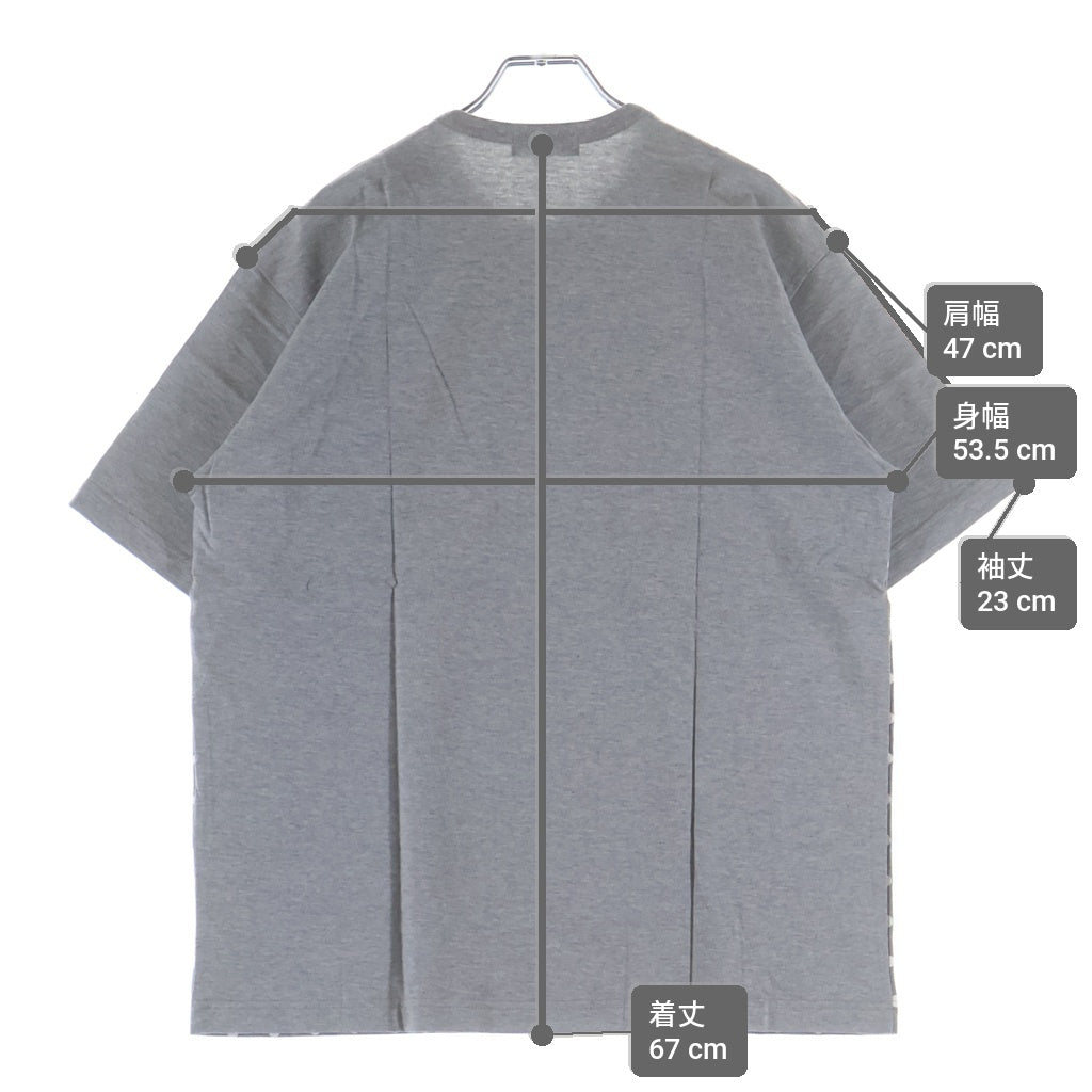 COMME des GARCONS HOMME(コムデギャルソンオム) 23SS AD2022 フロントポルカドット柄 コットンTシャツ 半袖クルーネックカットソー グレー/ホワイト HK-T002