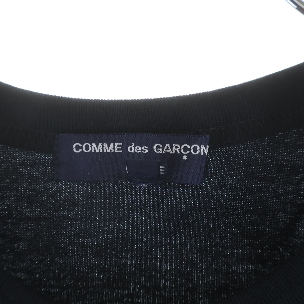 COMME des GARCONS HOMME(コムデギャルソンオム) 23SS AD2022 フロントポルカドット柄 コットンTシャツ 半袖クルーネックカットソー ブラック/ホワイト HK-T002