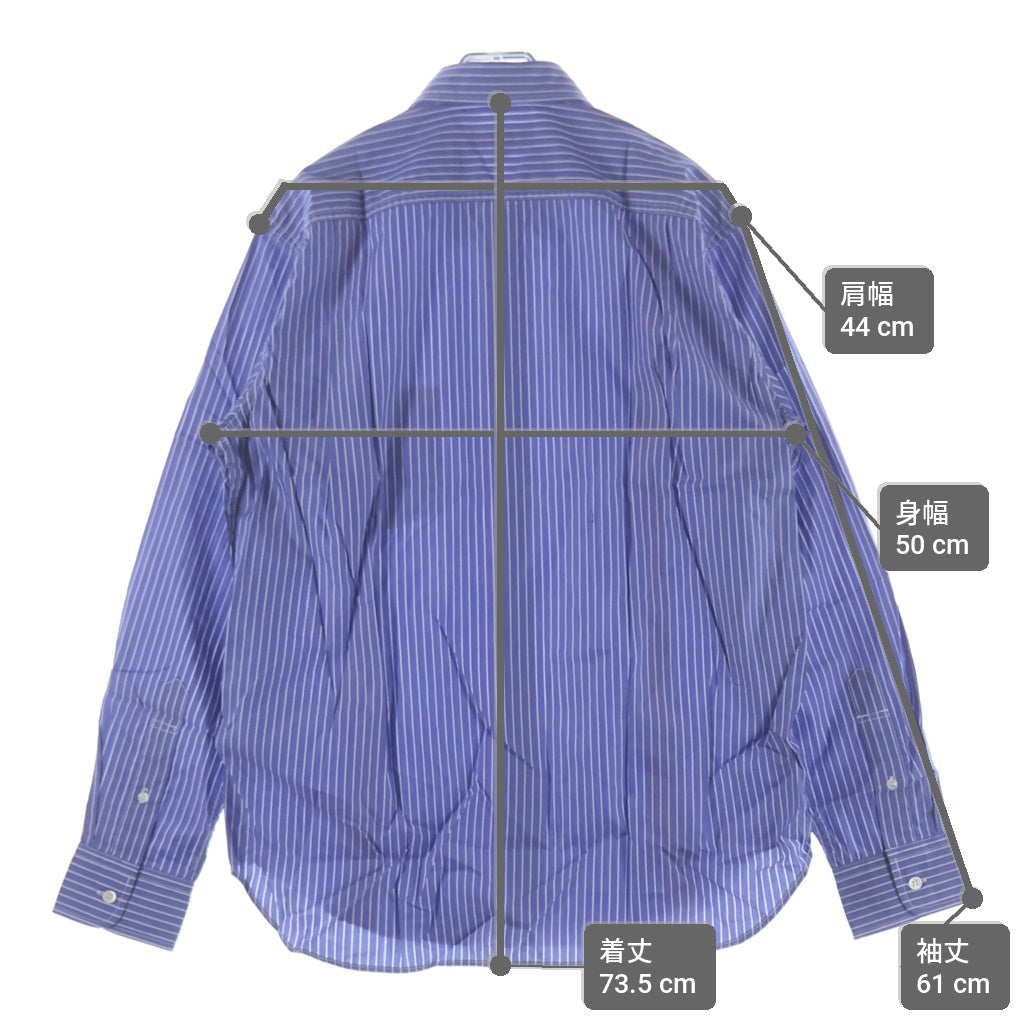 COMME des GARCONS HOMME(コムデギャルソンオム) 21SS AD2020 ライン切替 長袖ストライプシャツ ブルー/ピンク HG-B002