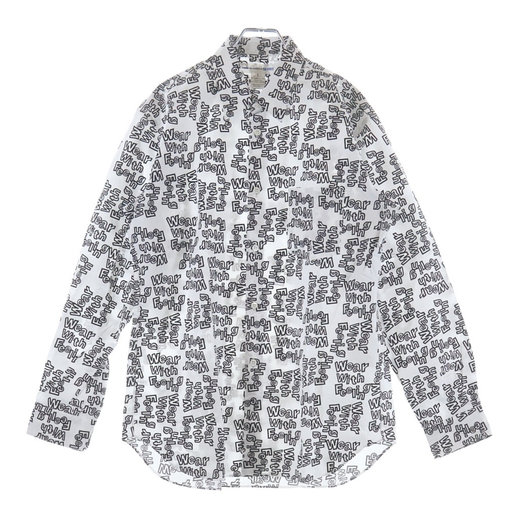 COMME des GARCONS SHIRT(コムデギャルソンシャツ) WEAR WITH FEELING ウェア ウィズ フィーリング 総柄 長袖シャツ ホワイト/ブラック FN-B020