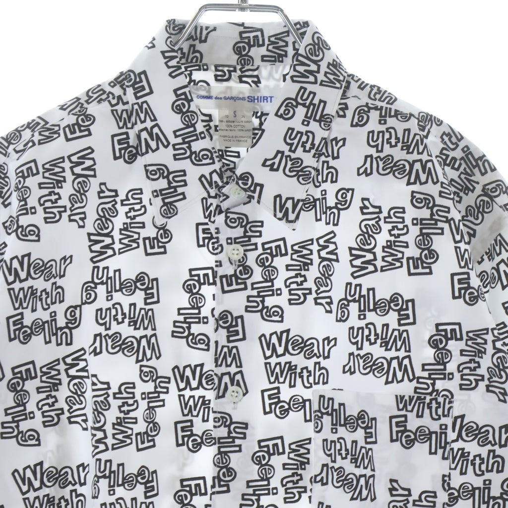 COMME des GARCONS SHIRT(コムデギャルソンシャツ) WEAR WITH FEELING ウェア ウィズ フィーリング 総柄 長袖シャツ ホワイト/ブラック FN-B020