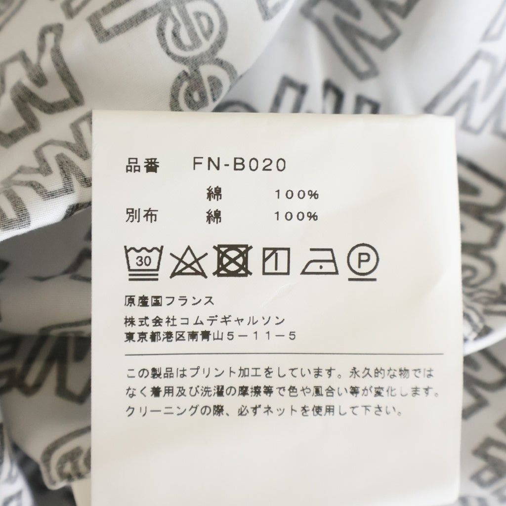 COMME des GARCONS SHIRT(コムデギャルソンシャツ) WEAR WITH FEELING ウェア ウィズ フィーリング 総柄 長袖シャツ ホワイト/ブラック FN-B020