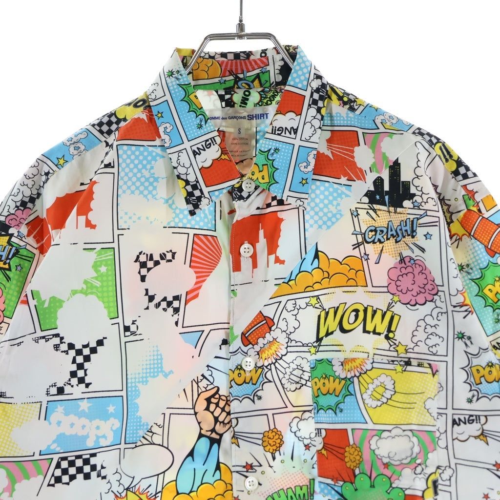 COMME des GARCONS SHIRT(コムデギャルソンシャツ) 19AW アメコミ 総柄 ロングスリーブ コットンシャツ マルチカラー W27020