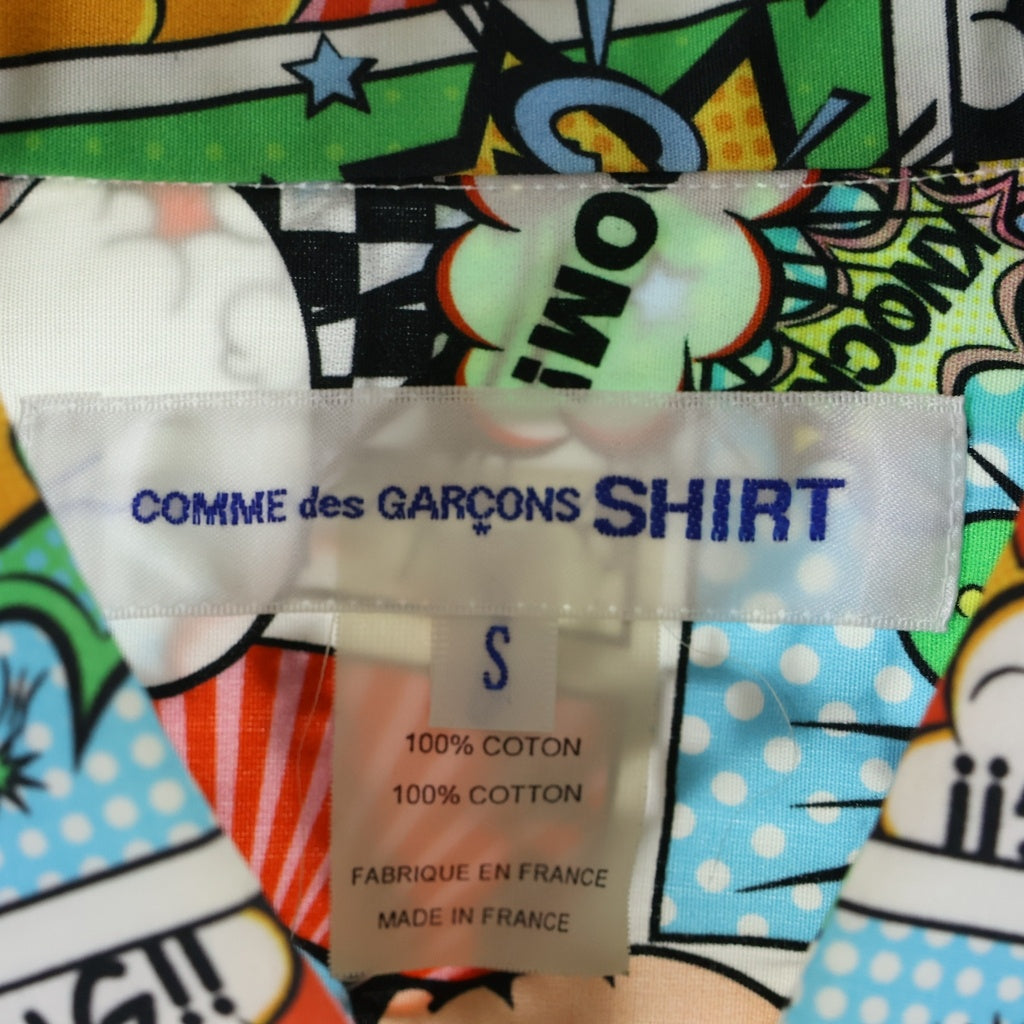 COMME des GARCONS SHIRT(コムデギャルソンシャツ) 19AW アメコミ 総柄 ロングスリーブ コットンシャツ マルチカラー W27020