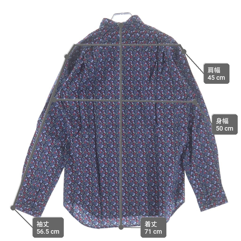 COMME des GARCONS SHIRT(コムデギャルソンシャツ) 20AW 花柄 ロングスリーブ コットンシャツ ネイビー W28088