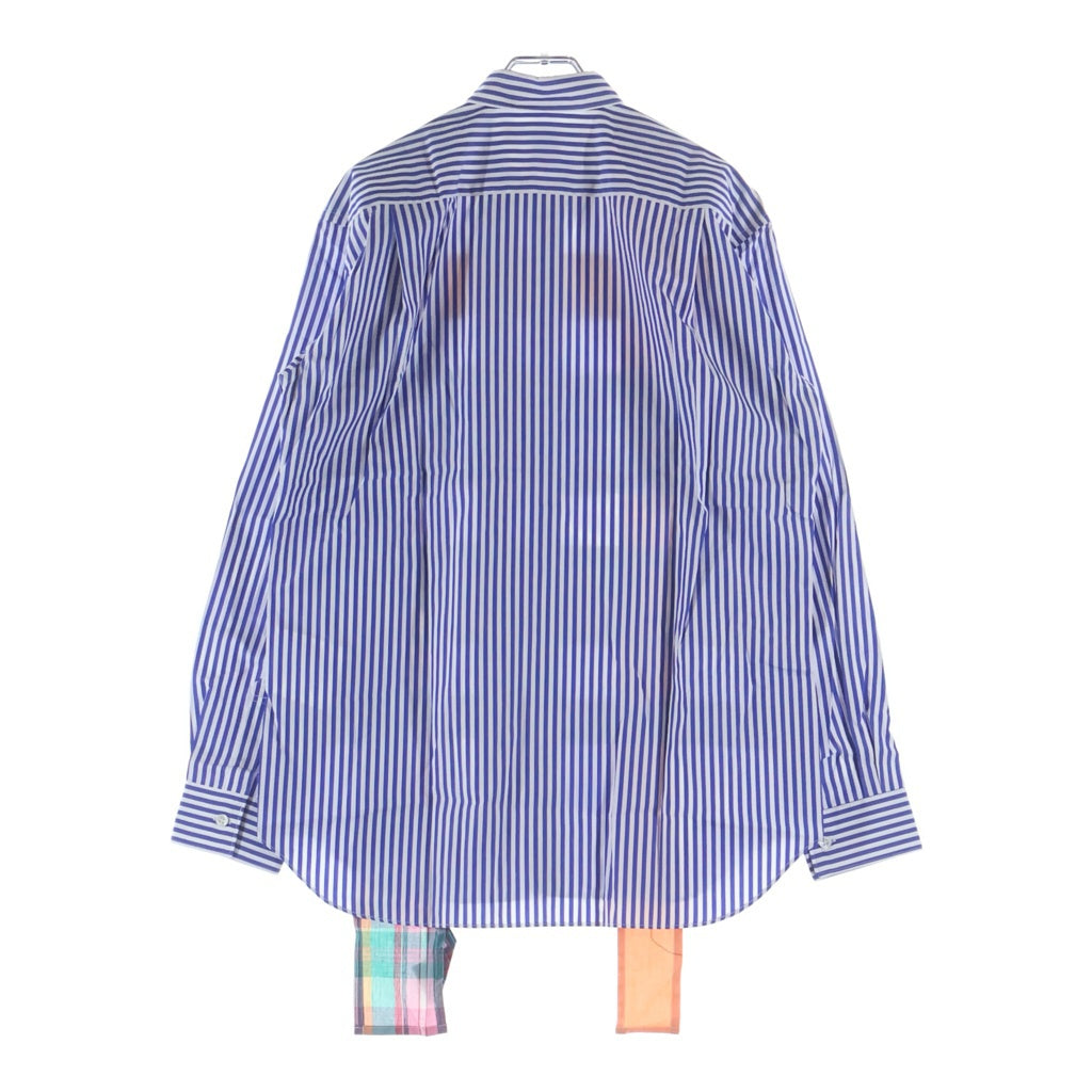 COMME des GARCONS SHIRT(コムデギャルソンシャツ) ストライプ ドッキングデザイン コットン 長袖シャツ マルチカラー FO-B002