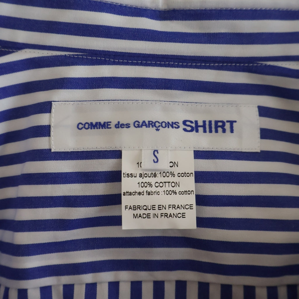 COMME des GARCONS SHIRT(コムデギャルソンシャツ) ストライプ ドッキングデザイン コットン 長袖シャツ マルチカラー FO-B002