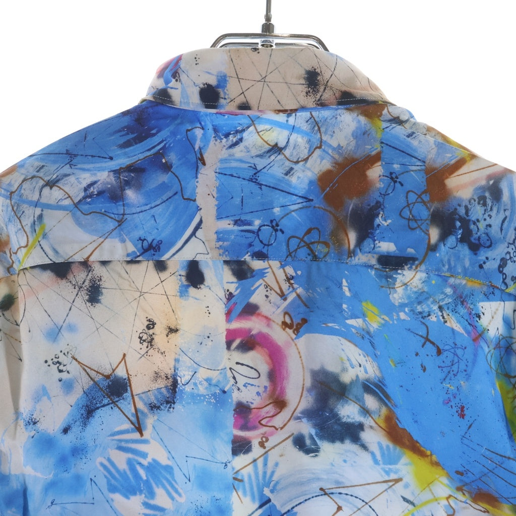 COMME des GARCONS SHIRT(コムデギャルソンシャツ) 20AW ×FUTURA フゥーチュラ 総柄 ロングスリーブ コットンシャツ ブルー W28042