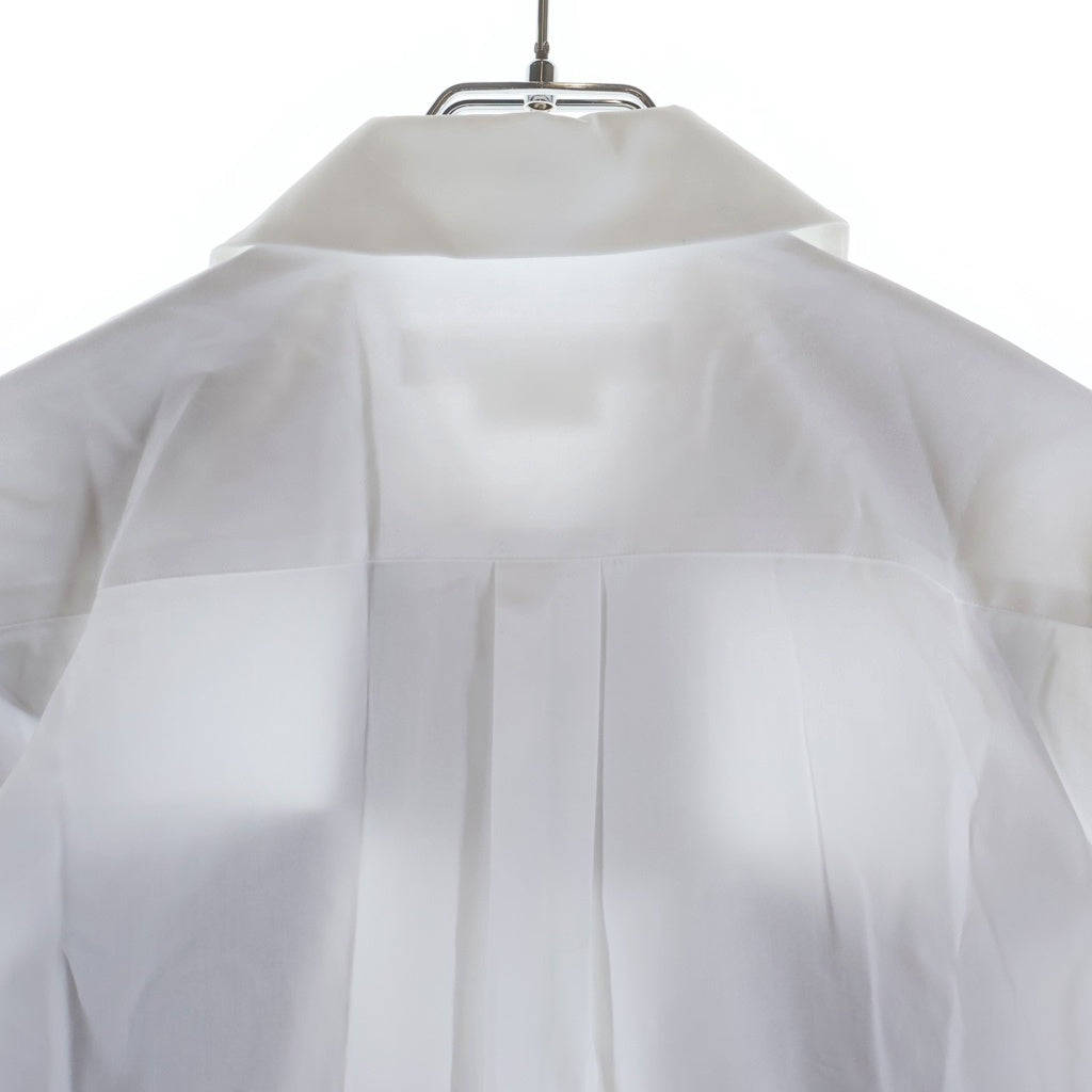 COMME des GARCONS COMME des GARCONS(コムデギャルソンコムデギャルソン) 25SS AD2024 フロントスクエアチェック柄 丸襟 長袖コットンシャツ ブラック/ホワイト RO-B007 レディース