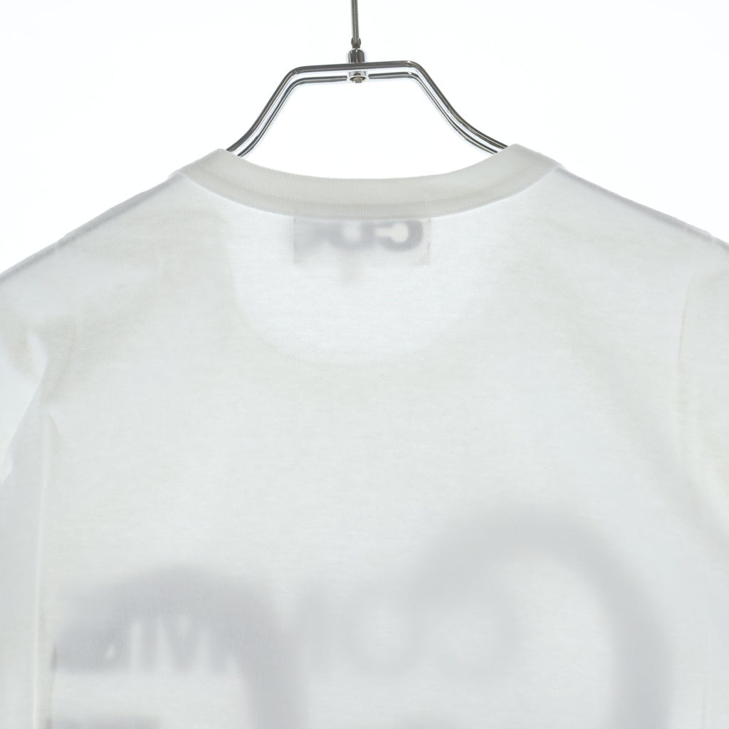CDG(シーディージー) AD2020 フロントゴールドロゴTシャツ 半袖クルーネックカットソー ホワイト SZ-T041