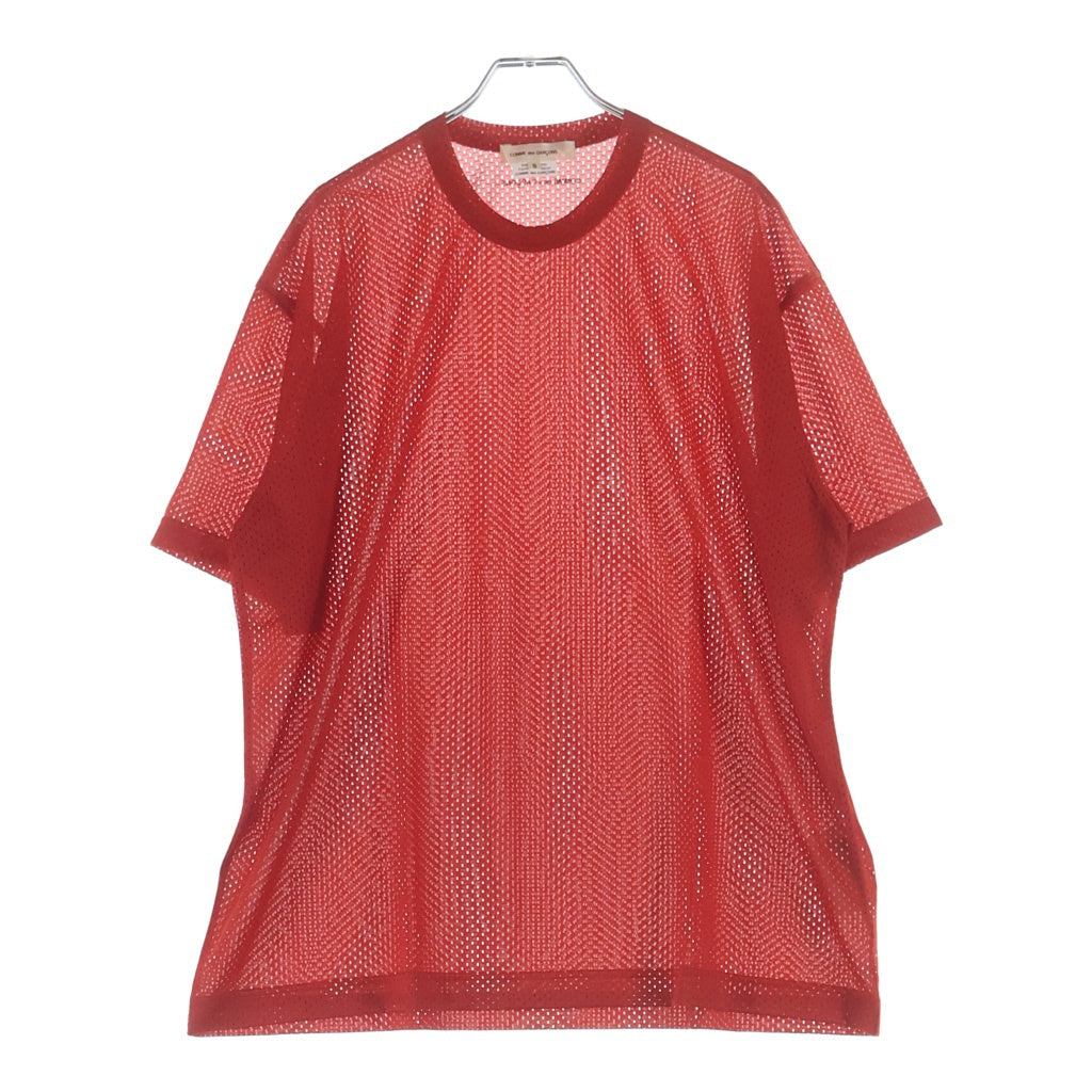 COMME des GARCONS(コムデギャルソン) 25SS AD2024 メッシュTシャツ 半袖クルーネックカットソー レッド GO-T014