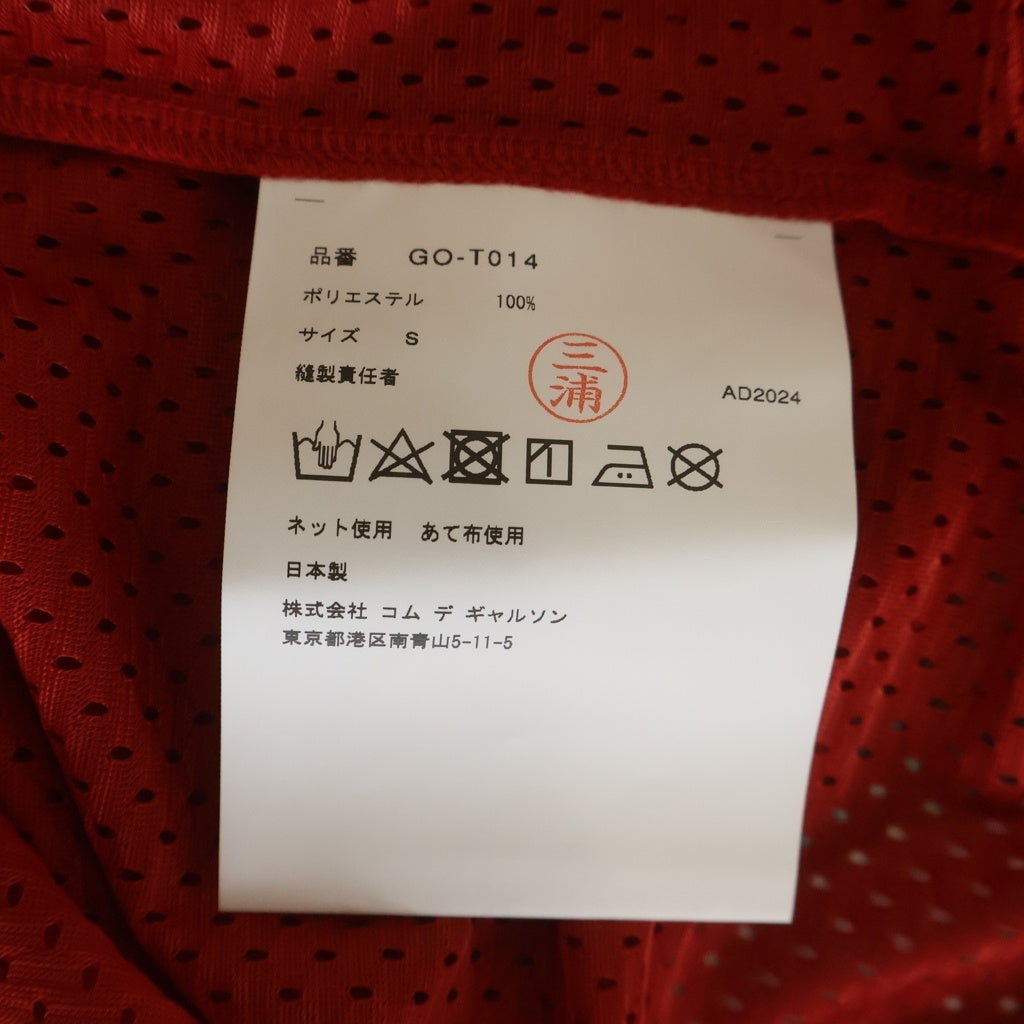 COMME des GARCONS(コムデギャルソン) 25SS AD2024 メッシュTシャツ 半袖クルーネックカットソー レッド GO-T014