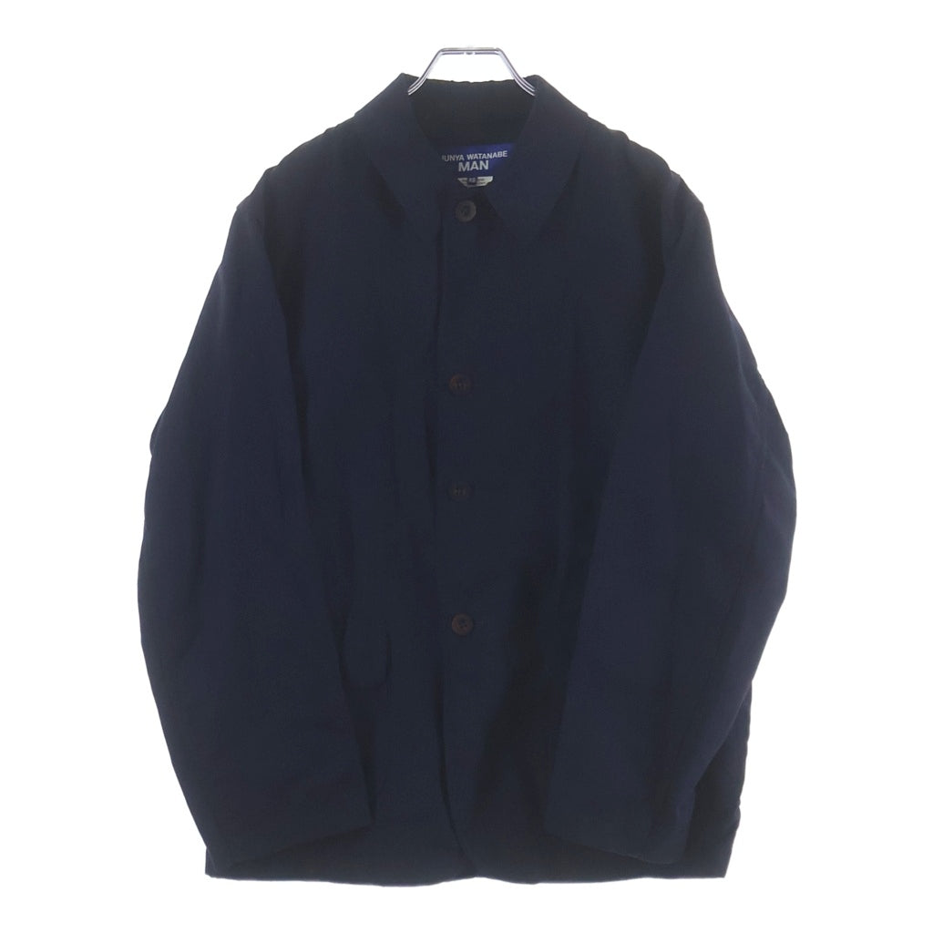 JUNYA WATANABE COMME des GARCONS(ジュンヤワタナベ コムデギャルソン) 22SS AD2021 ウールリネンポプリン 裏地花柄 4Bシャツジャケット ネイビー WI-J002