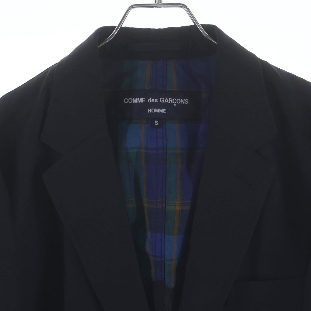 COMME des GARCONS HOMME(コムデギャルソンオム) 24SS AD2023 コットンリネン エルボーパッチ 2Bテーラードジャケット ブラック HM-J018