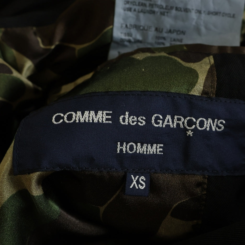 COMME des GARCONS HOMME(コムデギャルソンオム) 17AW AD2017 製品染 裏地カモ柄 ウールサージ 3テーラードジャケット ブラック HT-J001