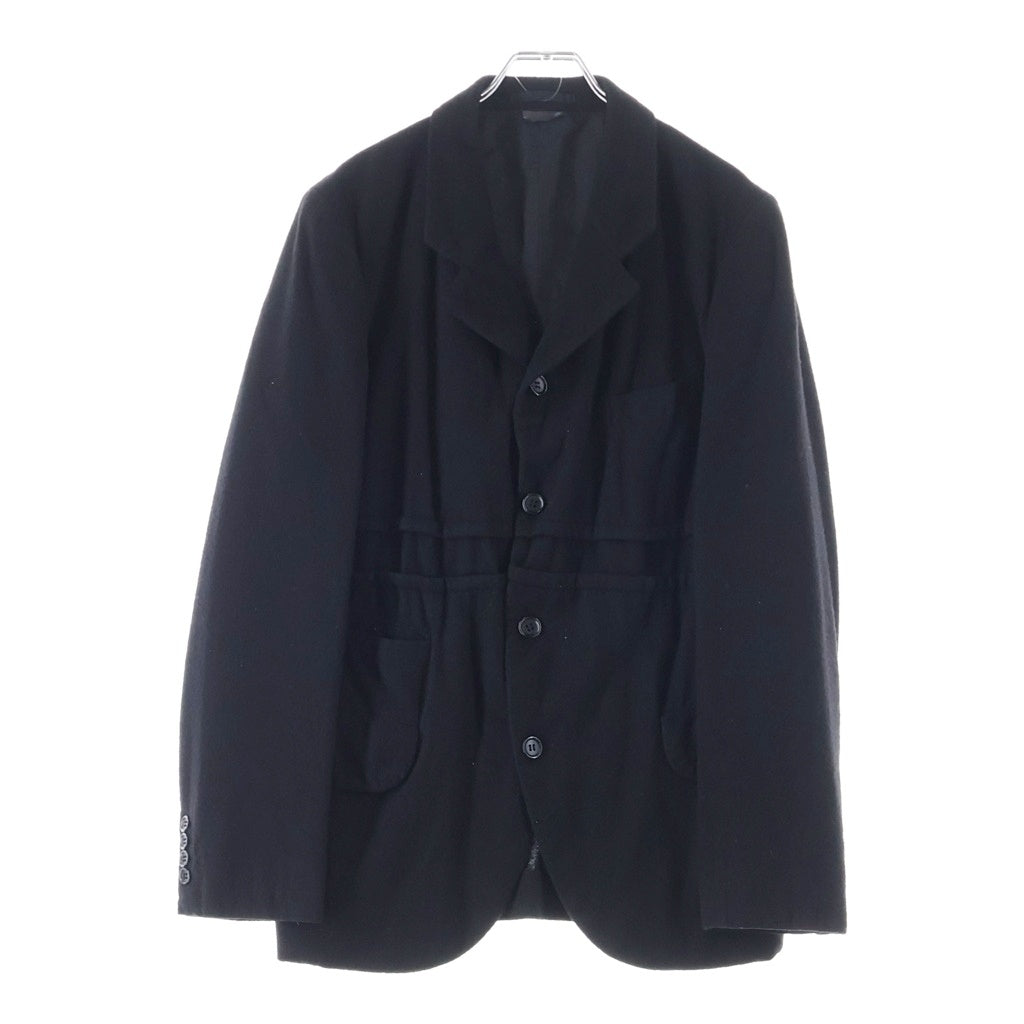 COMME des GARCONS HOMME DEUX(コムデギャルソン オムドゥ) 19AW AD2019 染色加工 ウール 切替 4Bジャケット ブラック DD-J050