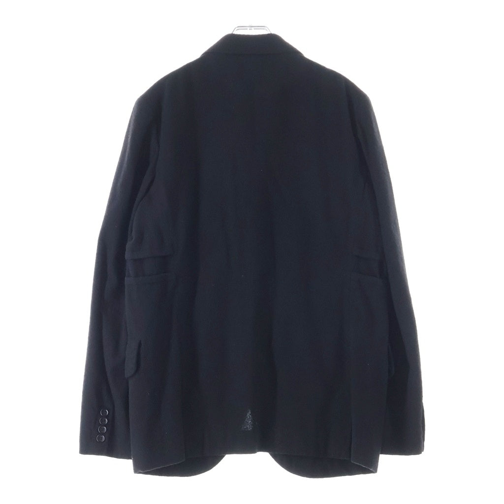 COMME des GARCONS HOMME DEUX(コムデギャルソン オムドゥ) 19AW AD2019 染色加工 ウール 切替 4Bジャケット ブラック DD-J050