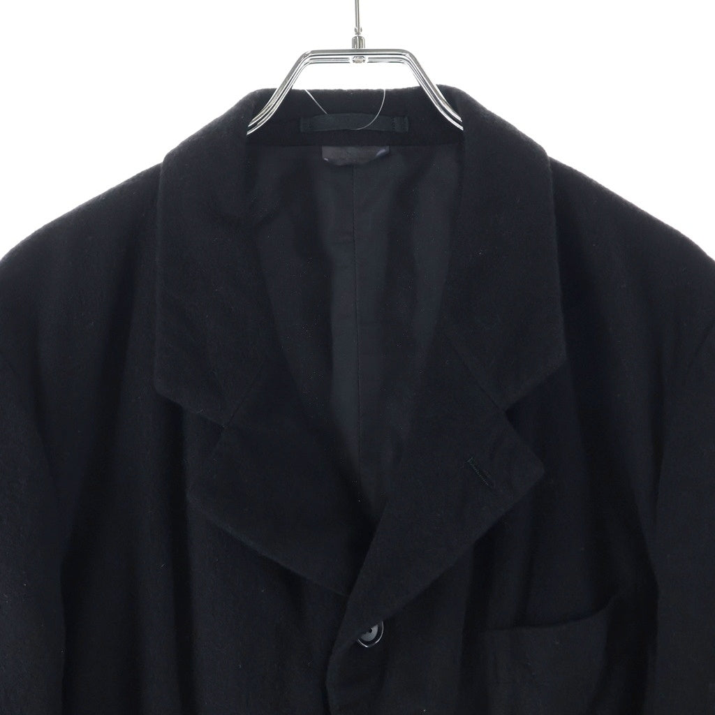 COMME des GARCONS HOMME DEUX(コムデギャルソン オムドゥ) 19AW AD2019 染色加工 ウール 切替 4Bジャケット ブラック DD-J050