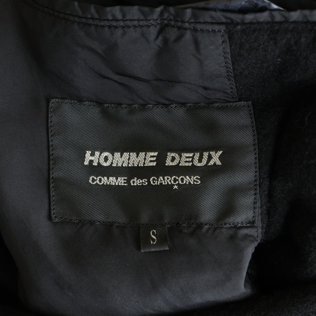 COMME des GARCONS HOMME DEUX(コムデギャルソン オムドゥ) 19AW AD2019 染色加工 ウール 切替 4Bジャケット ブラック DD-J050
