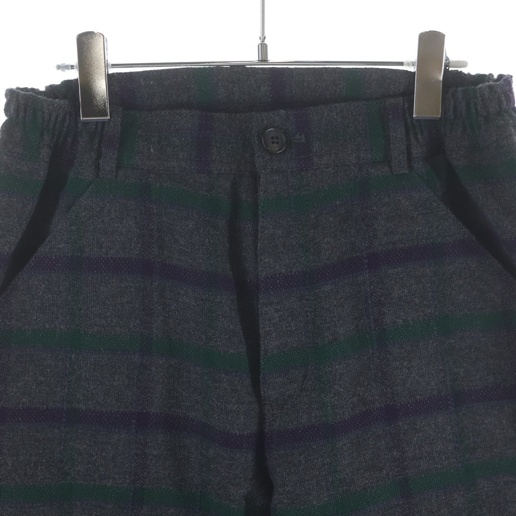 COMME des GARCONS HOMME DEUX(コムデギャルソン オムドゥ) 23AW AD2023 ウールリネン チェック柄 スラックスパンツ グレー DL-P041