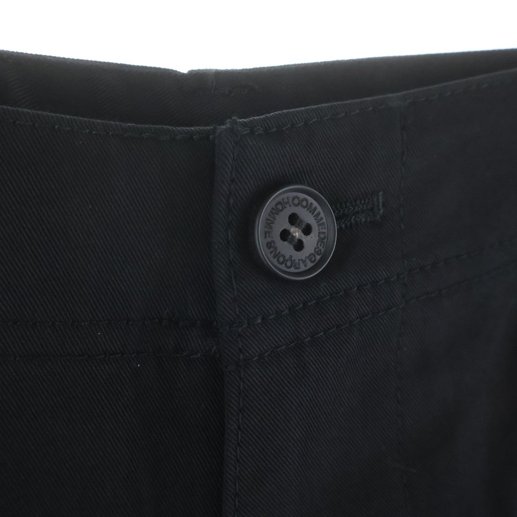 COMME des GARCONS HOMME(コムデギャルソンオム) 24AW AD2024 コットン ステッチデザイン バルーンワイドパンツブラック HN-P026