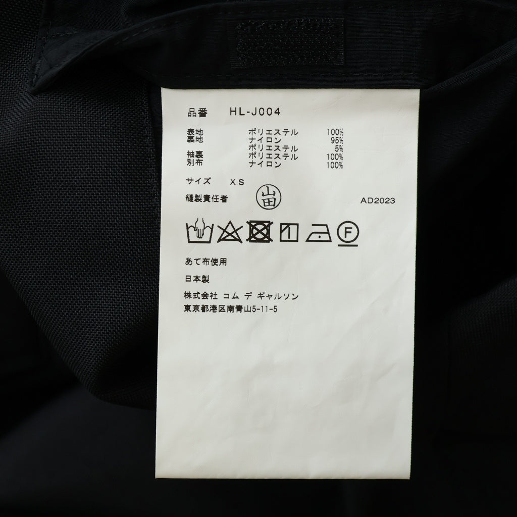 COMME des GARCONS HOMME(コムデギャルソンオム) 23AW AD2023 ESTER MAT JACKET エステル ナイロンエルボーパッチ 3Bテーラードジャケット ブラック HL-J004