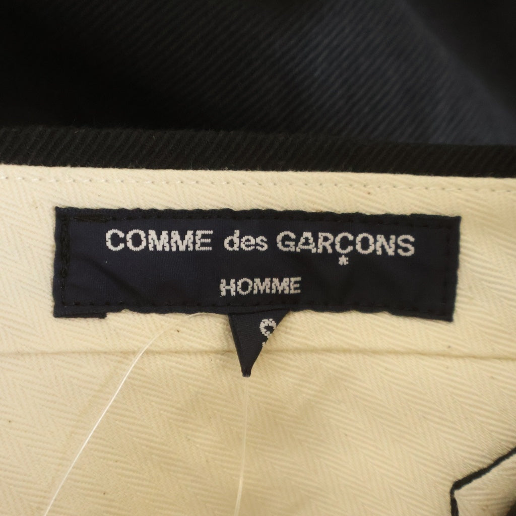 COMME des GARCONS HOMME(コムデギャルソンオム) 23AW AD2023 コットンウール 1タック スラックスパンツ ブラック HL-P016